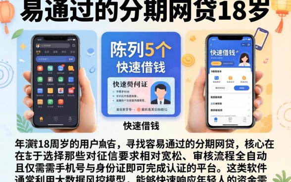 易通过的分期网贷18岁，陈列5个手机和身份证快速借钱软件