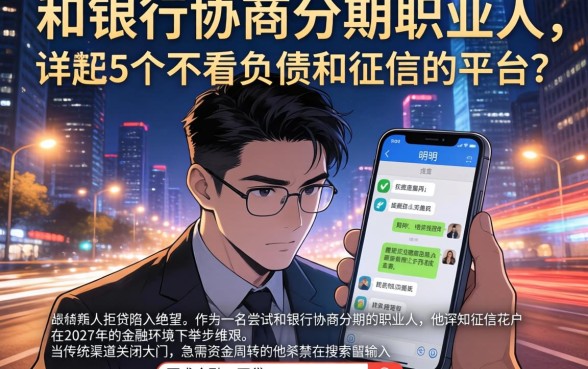 和银行协商分期职业人,详尽说明5个不看负债和征信的平台