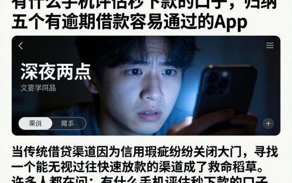 有什么手机评估秒下款的口子，归纳五个有逾期借款容易通过的app