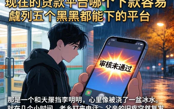 现在的贷款平台哪个下款容易，胪列五个黑户都能下的平台