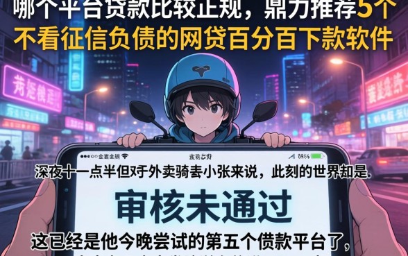 哪个平台贷款比较正规，鼎力推荐5个不看征信负债的网贷百分百下款软件
