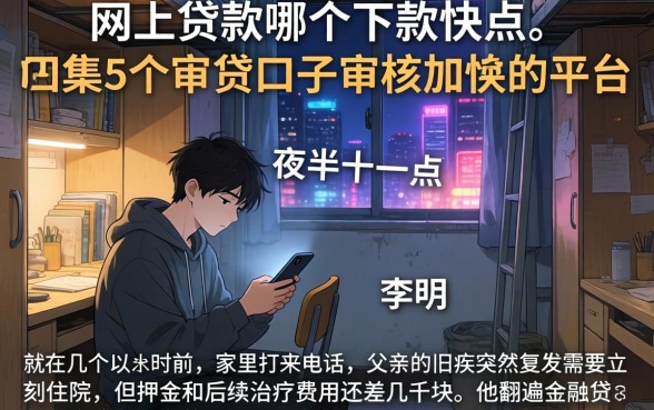 网上贷款哪个下款快点,归集5个审贷口子审核加快的平台