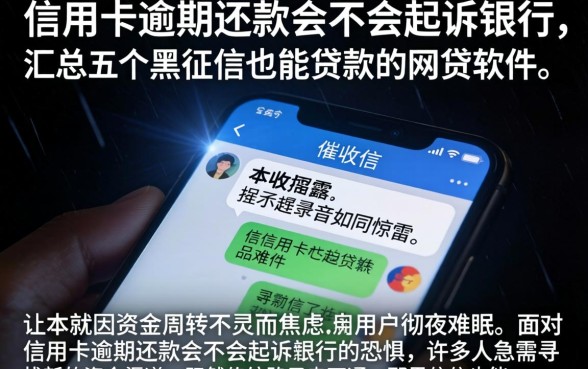 信用卡逾期还款会不会起诉银行，汇总五个黑征信也能贷款的网贷软件