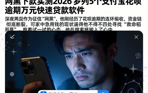网黑下款实测2026，罗列5个支付宝花呗逾期万元快速贷款软件