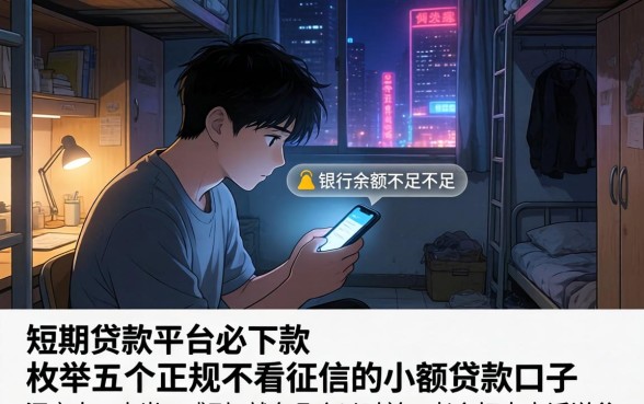 短期贷款平台必下款,枚举五个正规不看征信的小额贷款口子