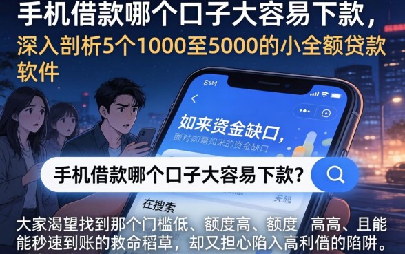 手机借款哪个口子大容易下款，深入剖析5个1000至5000的小额贷款软件