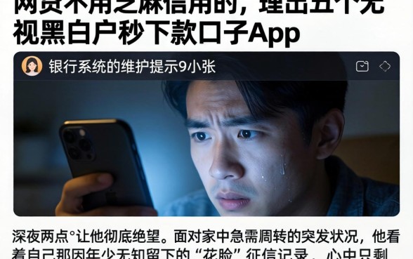 网贷不用芝麻信用的，理出五个无视黑白户秒下款口子app