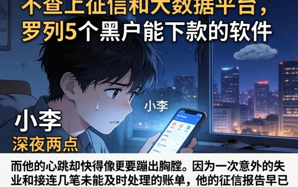 不查上征信和大数据的平台，罗列5个黑户能下款的软件