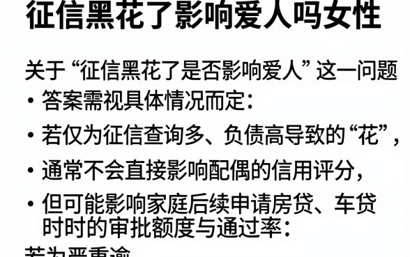 征信黑花了影响爱人吗女性,整理五个逾期太多能下款软件