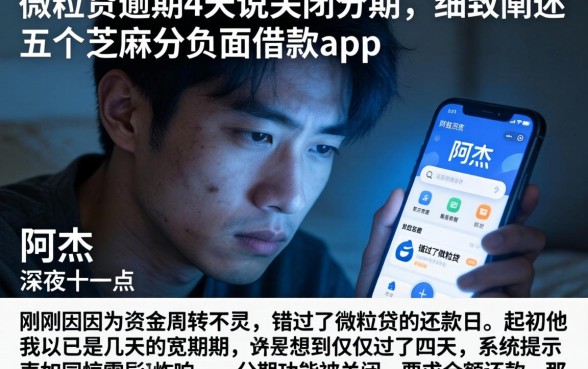 微粒贷逾期4天说关闭分期，细致阐述五个芝麻分负面借款的app