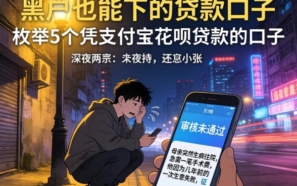 黑户也能下的贷款口子，枚举5个凭支付宝花呗贷款的口子