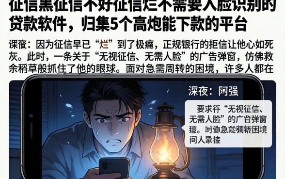 征信黑征信不好征信烂不需要人脸识别的贷款软件,归集5个高炮能下款的平台