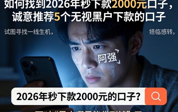 如何找到2026年秒下款2000元的口子,诚意推荐5个无视黑户下款的口子
