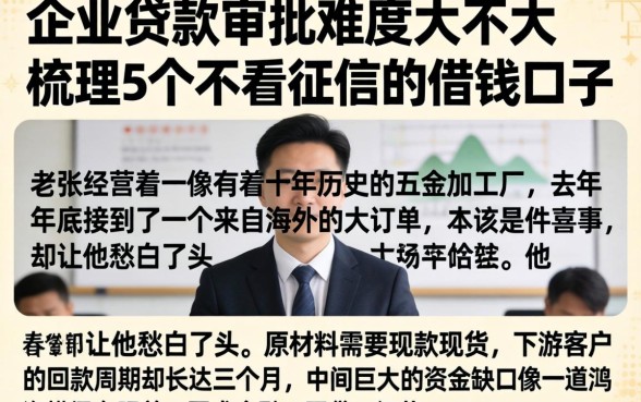 企业贷款的审批难度大不大，梳理5个不看征信的借钱口子