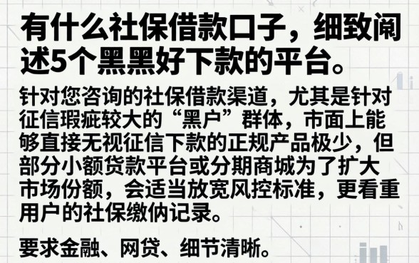 有什么社保借款口子，细致阐述5个黑户好下款的平台