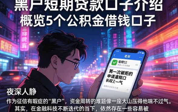 黑户短期贷款口子介绍，概览5个公积金借钱口子