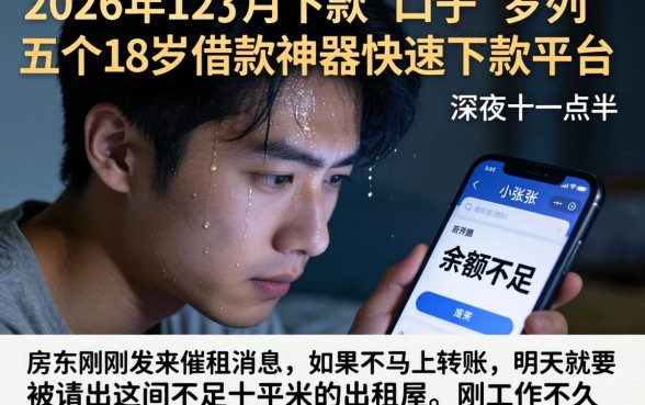 2026年12月份下款的口子，罗列五个18岁借款神器快速下款平台