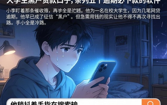 大学生黑户贷款口子，条列五个逾期必下款的软件