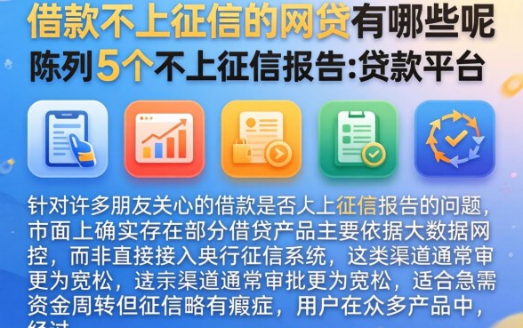 借款不上征信的网贷有哪些呢，陈列5个不上征信报告的贷款平台