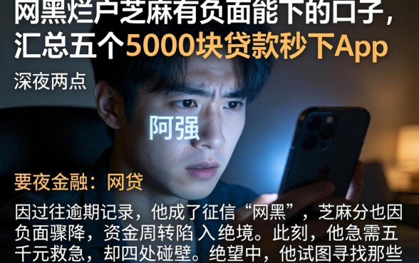 网黑烂户芝麻有负面能下的口子，汇总五个5000块贷款秒下app