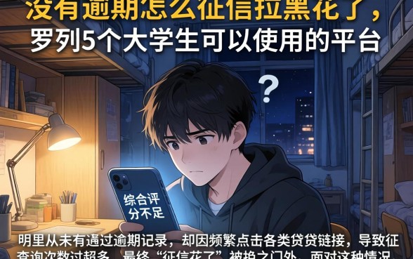 没有逾期怎么征信拉黑花了，罗列5个大学生可以使用的平台