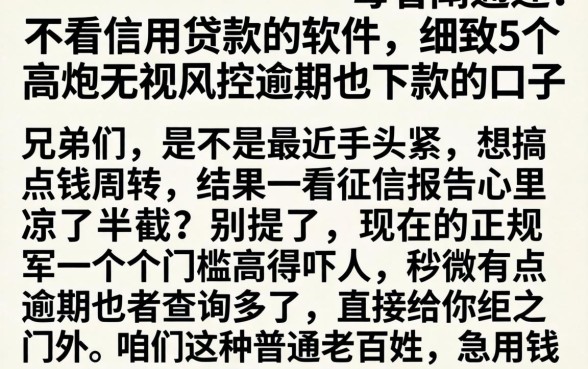 不看信用贷款的软件,细致阐述5个高炮无视风控逾期也下款的口子