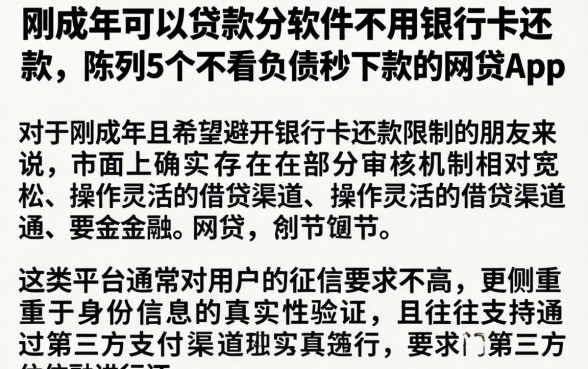 刚成年可以贷款的软件不用银行卡还款，陈列5个不看负债秒下款的网贷app