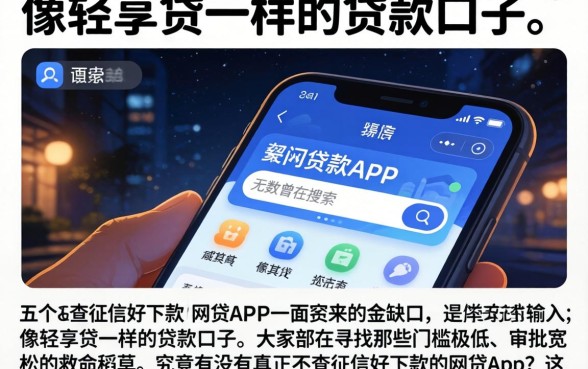 像轻享贷一样的贷款口子，详细阐述五个不查征信好下款的网贷app