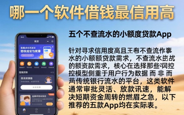 哪一个软件借钱最信用高,详细阐述五个不查流水的小额度贷款app