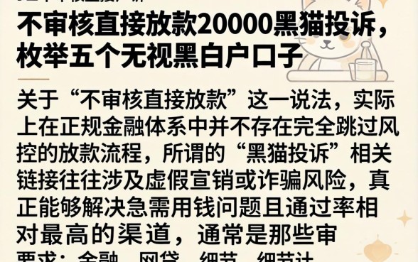 不审核直接放款20000黑猫投诉,枚举五个无视黑白户口子