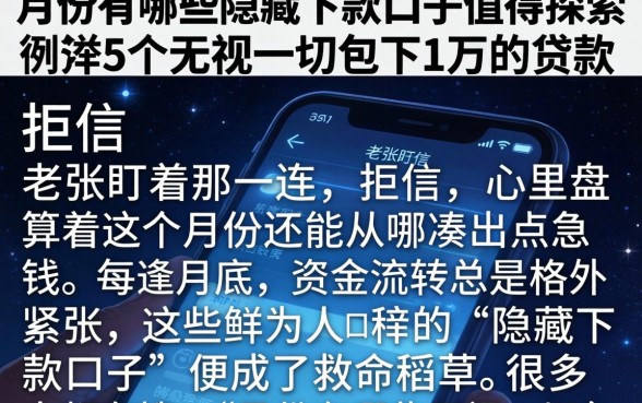 月份有哪些隐藏的下款口子值得探索，枚举5个无视一切包下1万的贷款