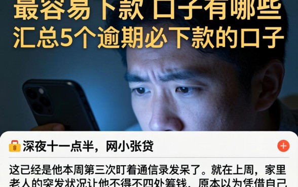 最容易下款的口子有哪些，汇总5个逾期必下款的口子