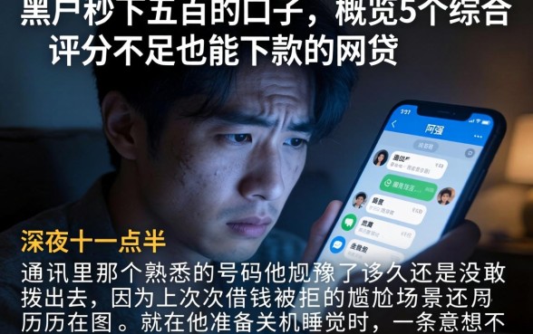 黑户秒下五百的口子,概览5个综合评分不足也能下款的网贷