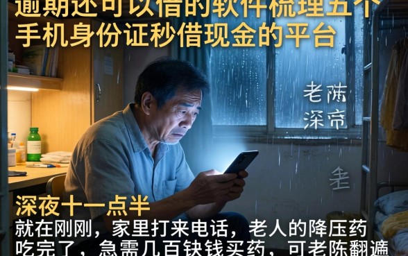 逾期还可以借的软件，梳理五个手机身份证秒借现金的平台