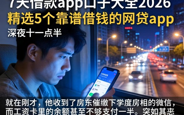 7天借款app口子大全2026，精选5个靠谱借钱的网贷app