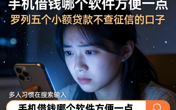 手机借钱哪个软件方便一点，罗列五个小额贷款不查征信的口子
