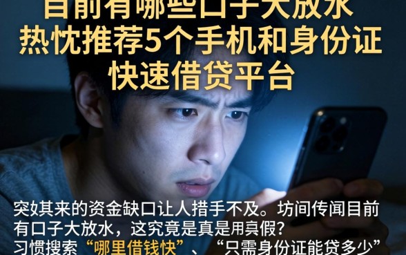 目前有哪些口子大放水，热忱推荐5个手机和身份证快速借钱平台