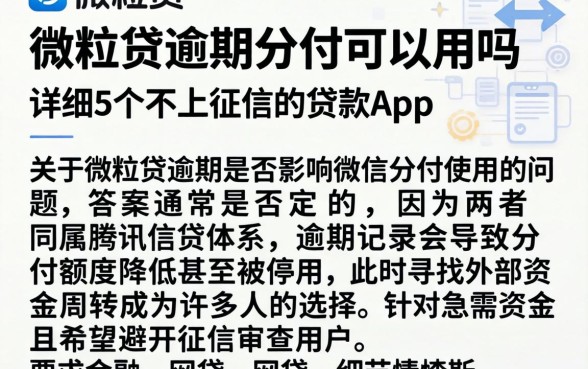 微粒贷逾期分付可以用吗，详尽说明5个不上征信的贷款app