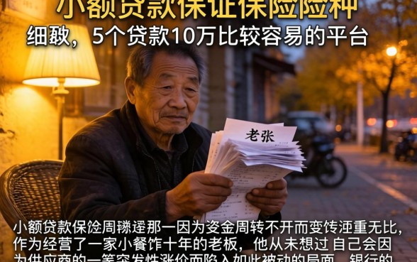 小额贷款保证保险险种,细致阐述5个贷款10万比较容易的平台