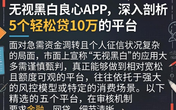 无视黑白良心APP，深入剖析5个轻松贷10万的平台