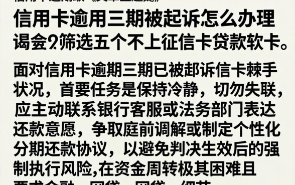 信用卡逾期三期被起诉怎么办理,筛选五个不上征信的贷款软件
