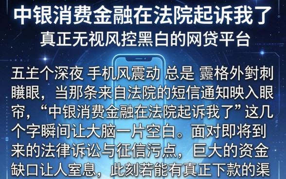 中银消费金融在法院起诉我了，细致阐述五个真正无视风控黑白的网贷平台