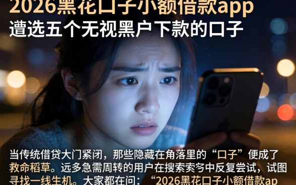 2026黑花口子小额借款app，遴选五个无视黑户下款的口子