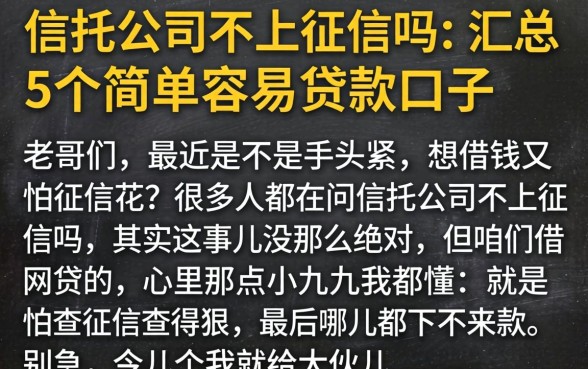 信托公司不上征信吗，汇总5个简单容易贷款口子