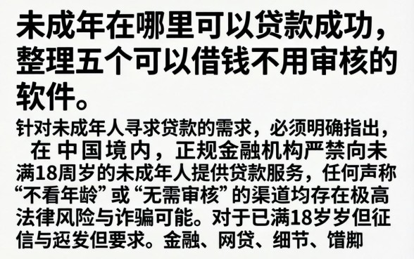 未成年在哪里可以贷款成功，整理五个可以借钱不用审核的软件
