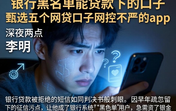 银行黑名单能贷款下的口子，甄选五个网贷口子风控不严的app