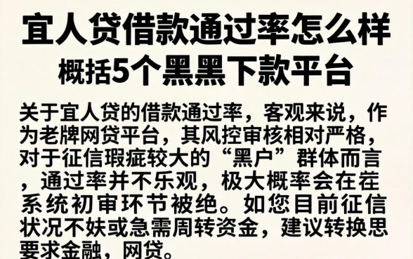 宜人贷借款通过率怎么样，概括5个黑户下款平台