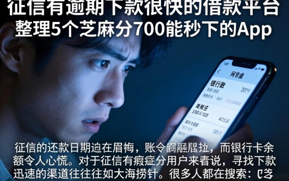 征信有逾期下款很快的借款平台，整理5个芝麻分700能秒下的app