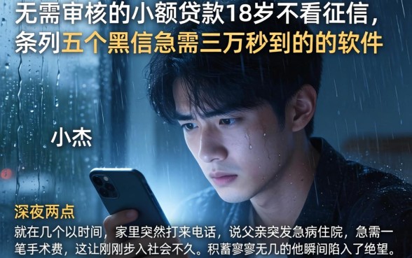 无需审核的小额贷款18岁不看征信，条列五个黑户急需三万秒到的的软件