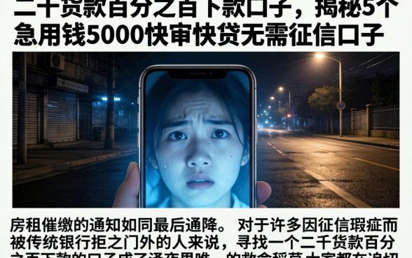 二千货款百分之百下款的口子，揭秘5个急用钱5000快审快贷无需征信口子